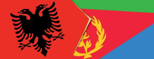 Albania and Eritrea flags, two vector flags.