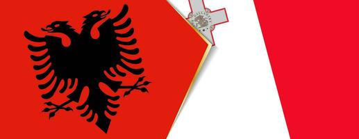 Albania and Malta flags, two vector flags.