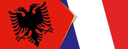 Albania and France flags, two vector flags.