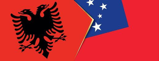 Albania y Samoa banderas, dos vector banderas