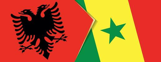 Albania and Senegal flags, two vector flags.