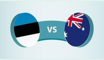 Estonia versus Australia, equipo Deportes competencia concepto. vector