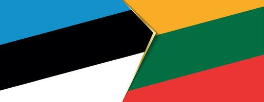 Estonia and Lithuania flags, two vector flags.