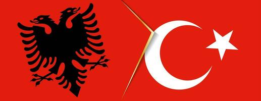 Albania and Turkey flags, two vector flags.