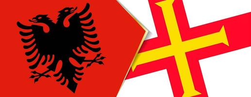 Albania y guernsey banderas, dos vector banderas