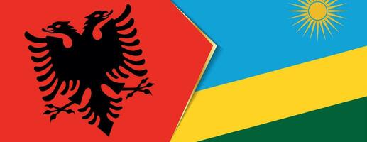 Albania and Rwanda flags, two vector flags.