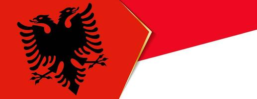 Albania and Monaco flags, two vector flags.