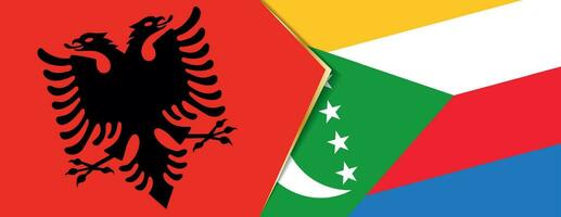 Albania and Comoros flags, two vector flags.