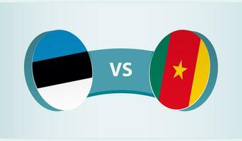 Estonia versus Camerún, equipo Deportes competencia concepto. vector