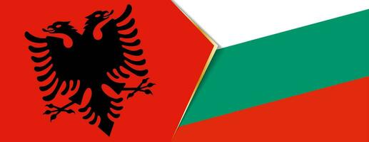 Albania and Bulgaria flags, two vector flags.