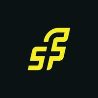 Modern initial letter SF or FS monogram logo vector