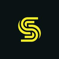 Modern initial letter SS or 2S monogram logo vector