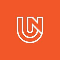 Initial letter UN or NU monogram  logo vector