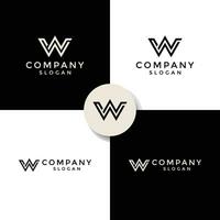 Initial letter WN or NW monogram logo vector