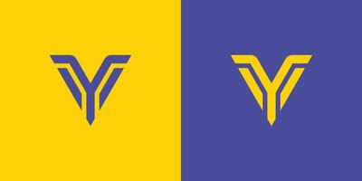 Initial letter VY or YV monogram logo vector