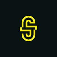 Modern initial letter SJ or JS monogram logo vector
