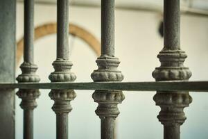 Ironwork entrance. Spanish grille photo