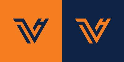 inicial letra vh o hv monograma logo vector