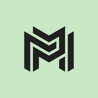 Modern and minimalist initial letter PM or MP monogram logo vector