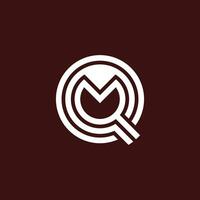 Modern and minimalist initial letter QM or MQ monogram logo vector