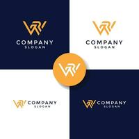 inicial letra wr o rw monograma logo vector