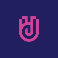 Initial letter UD or DU monogram  logo vector