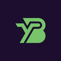 Initial letter YB or BY monogram logo vector