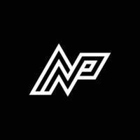 Letter NP or PN logo vector