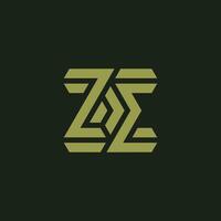 Modern and minimalist initial letter ZE or EZ monogram logo vector