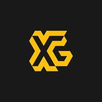 Initial letter XG or GX monogram logo vector