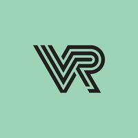 Modern initial letter RV or VR monogram logo vector