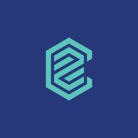 Modern and minimalist initial letter ZC or CZ monogram logo vector
