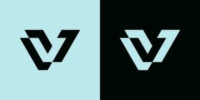inicial letra vl o lv monograma logo vector