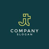 Modern and elegant initial letter JT or TJ monogram logo vector