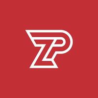 moderno y minimalista inicial letra pz o zp monograma logo vector
