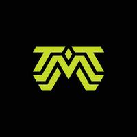 Initial letter TM or MT monogram logo vector