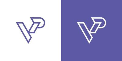 Initial letter VP or PV monogram logo vector