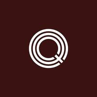 Modern and minimalist initial letter QO or OQ monogram logo vector