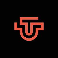 Initial letter UT or TU monogram  logo vector