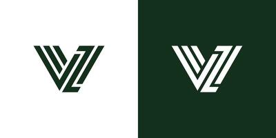 Initial letter VZ or ZV monogram logo vector