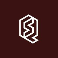 Modern and minimalist initial letter QS or SQ monogram logo vector