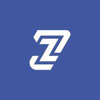 Modern and minimalist initial letter ZJ or JZ monogram logo vector