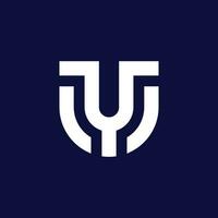 Initial letter UY or YU monogram  logo vector