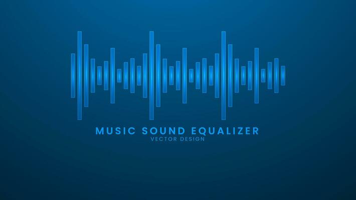 Music sound equalizer interface. Vector illustration with light effect and neon