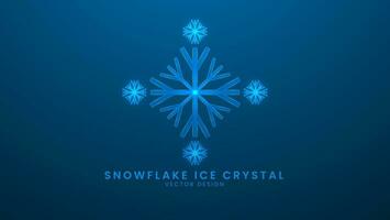 Weather winter. Snowflake ice crystals in the weather forecast. Vector illustration with light effect and neon