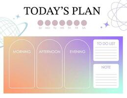 daily planner. start on morning with gradient style that use for horizontal digital vector