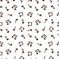 Music notes, seamless pattern on a white background. Vector illustration. Design element for greeting cards, invitations, covers, textiles, wrapping paper.