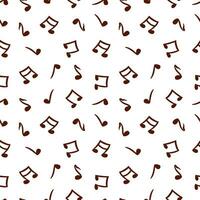 Music notes, seamless pattern on a white background. Vector illustration. Design element for greeting cards, invitations, covers, textiles, wrapping paper.