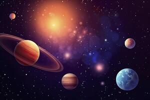 planets in the background of space photo