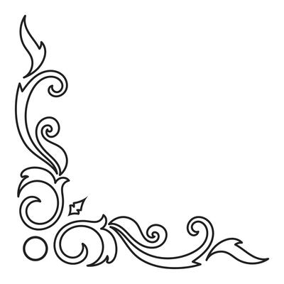 Thin line vintage corner. Medieval period of the Victorian dynasty. Fancy black monogram frame design element abstract icon collection Flower simple symbol